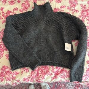 NWT Grey Free People Turtleneck Knit Details
